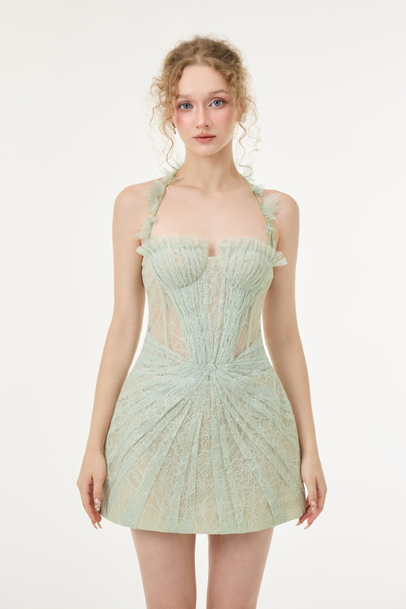 EVELINE LACE DRESS IN MINT EVELINE LACE DRESS IN MINT