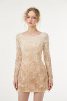 White and beige Lucienne lace dress by 21Six, a stylish mini dress with intricate lace details and a fitted silhouette.
