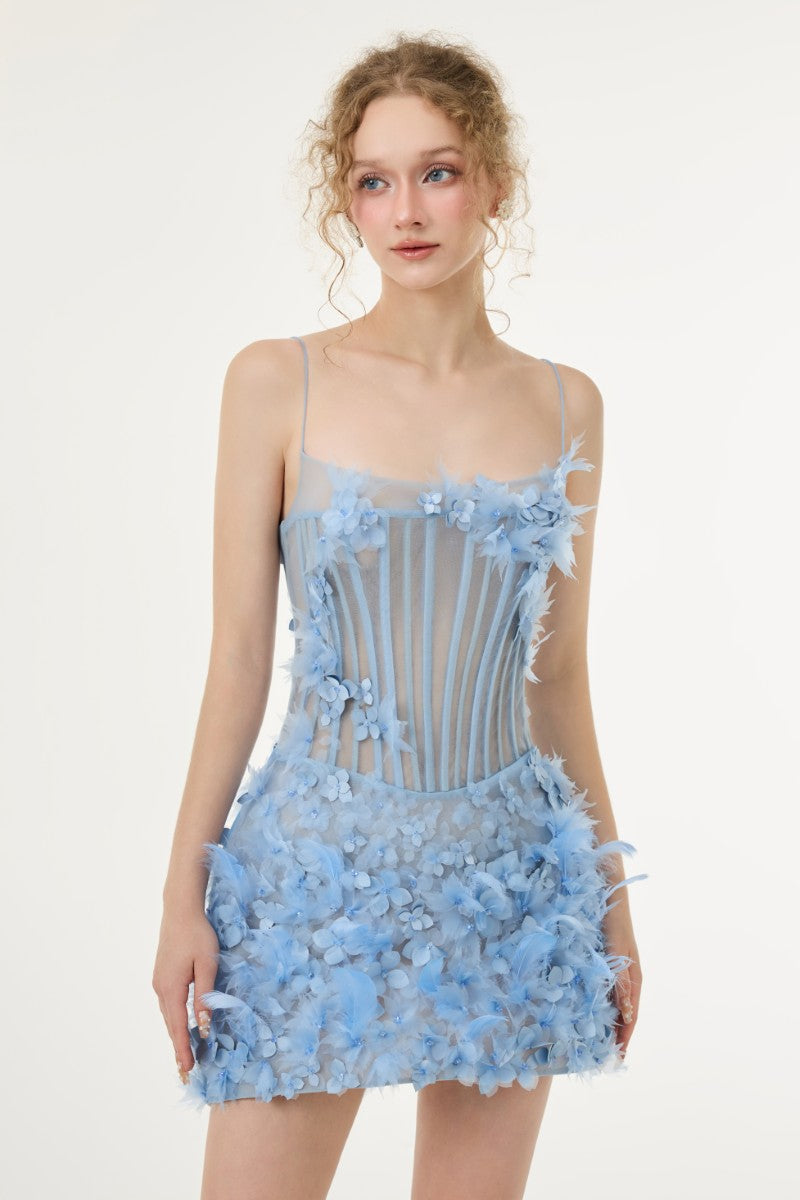 exclusive tulle mini dress Exquisite Off-White Strapless Lace and Tulle Mini Dress 40580