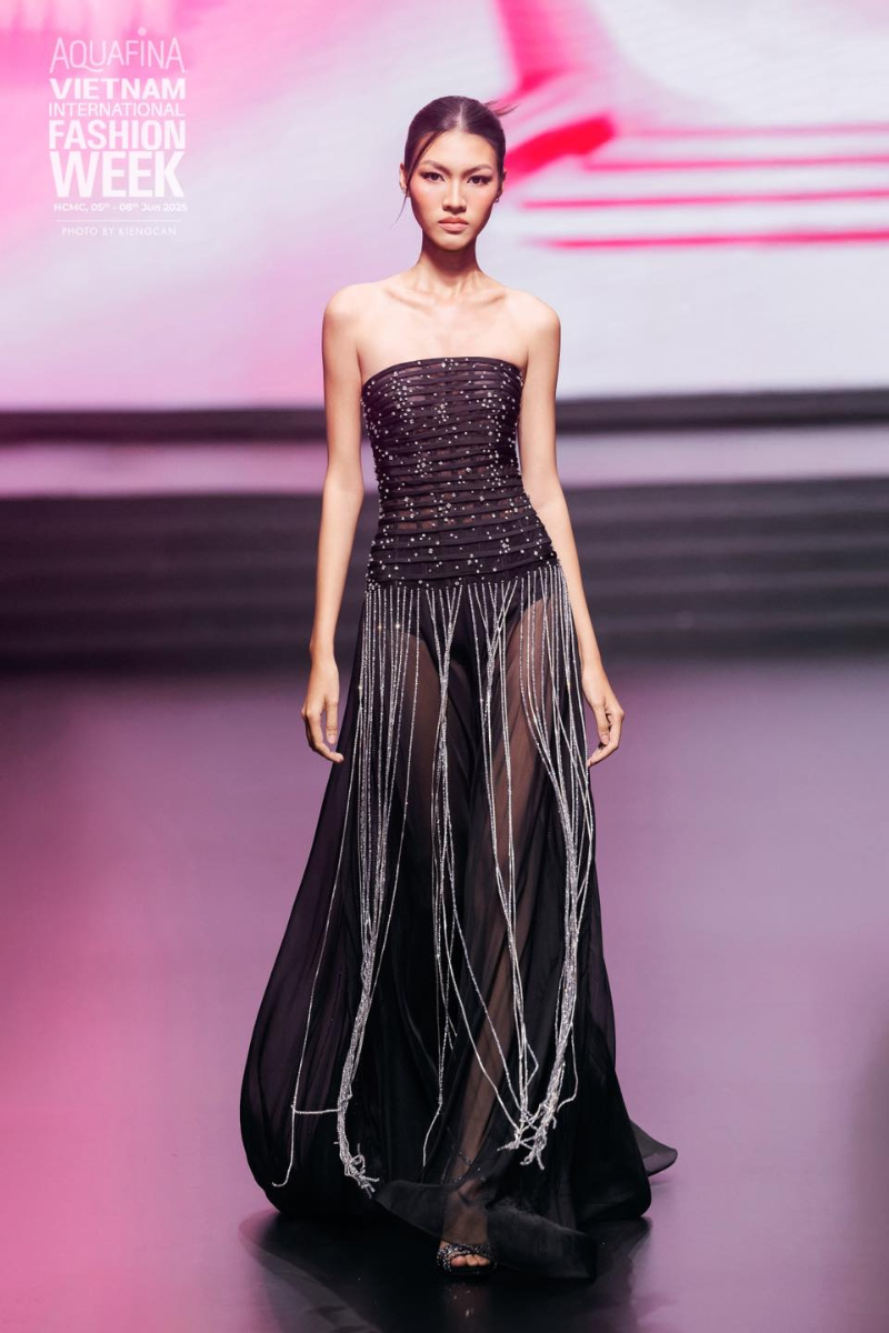 BLACK BEADED SHEER DRESS - CULT MIA