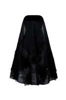 CEM Embellishment straight across neck tulle mini dress with elegant design, featuring a fitted silhouette and decorative neckline.