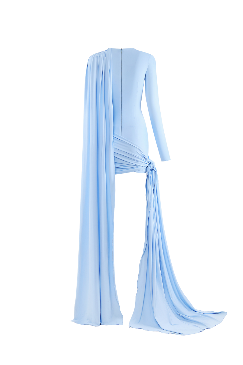 DRAPED SLEEVE MINI GOWN - CULT MIA