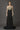 BLACK MAXI DRESS WITH CRYSTAL EMBROIDERED AND GOLD DETACHABLE CAPE - CULT MIA