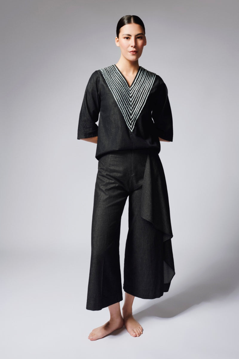 LATERAL FLAP JEANS IN DARK GRAY - CULT MIA