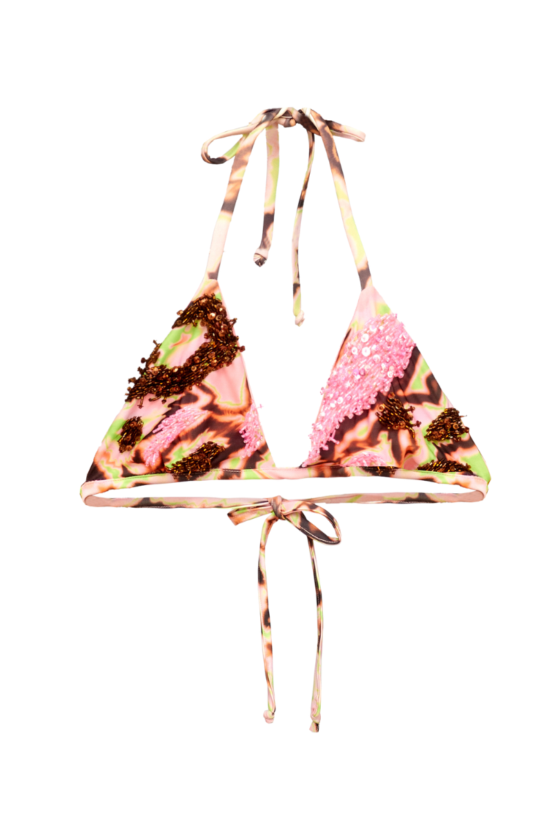 Pink ZUSI bikini top by Onalaja featuring a stylish, supportive design perfect for beachwear and swimwear occasions.