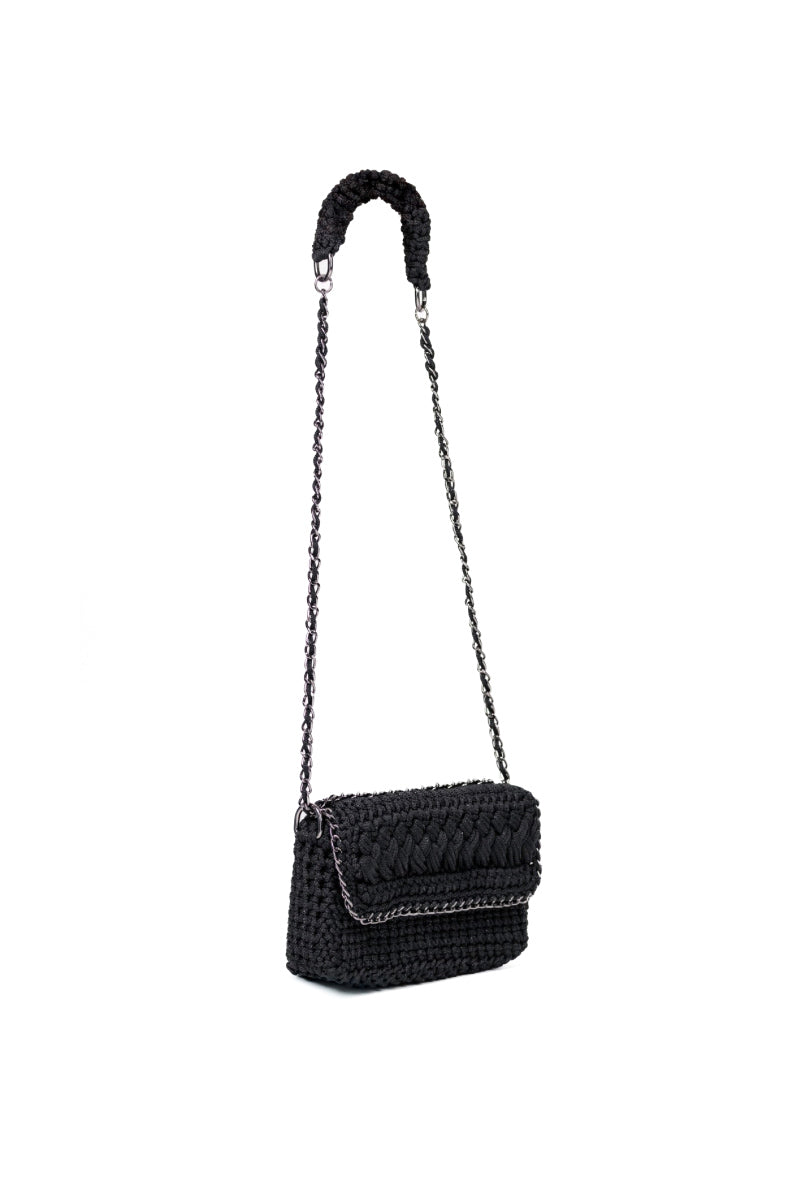 Mara Brazil Petala Lurex shoulder bag with shimmering gold and silver fabric, stylishly displayed on a neutral background.