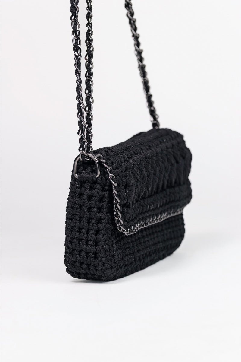 Mara Brazil Petala Lurex Shoulder Bag with metallic finish and elegant design, shown in a stylish close-up image.