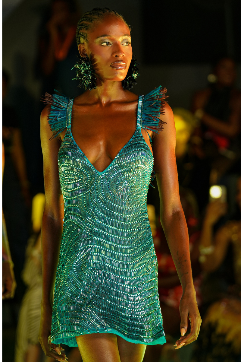 Onalaja AYAN mini dress in blue, sleeveless design with a fitted silhouette, ideal for casual or summer wear.