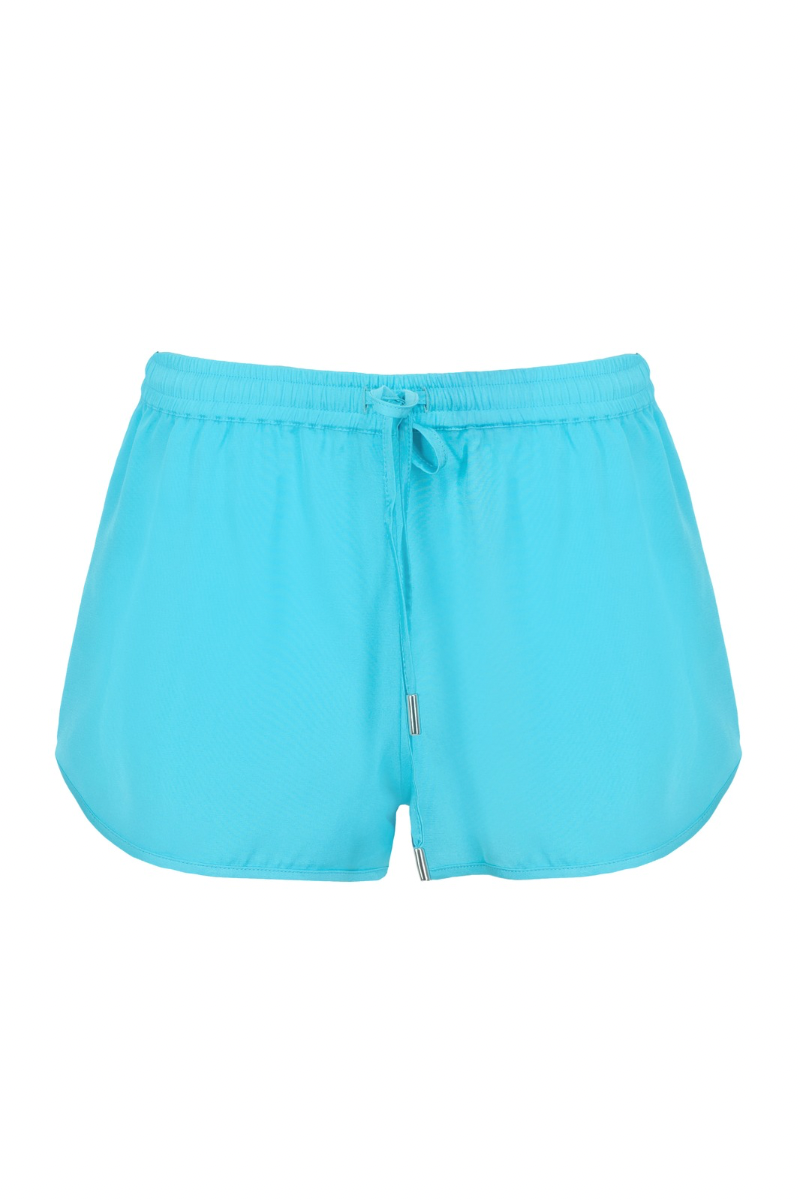 SILK SHORTS IN TURQUOISE BLUE - CULT MIA