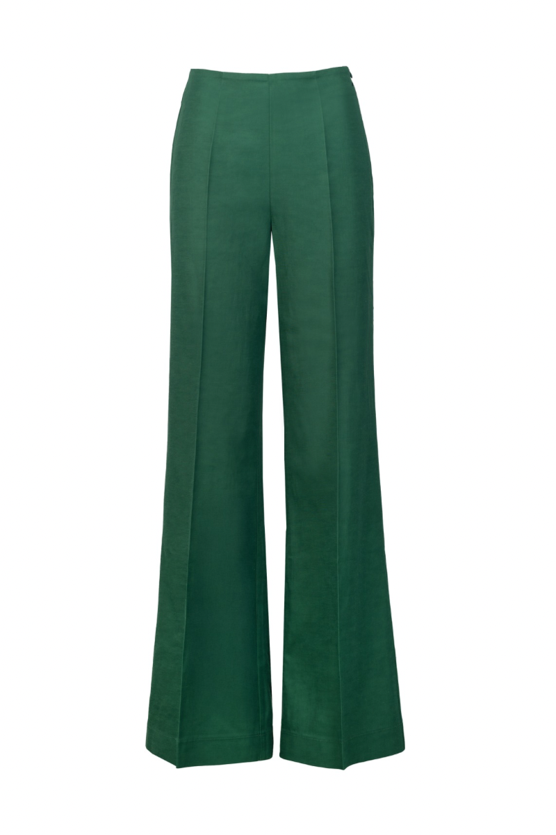 WIDE-LEG TAILORED PANTS IN LUSH GREEN - CULT MIA