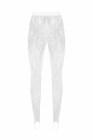 Ivory lace leggings from Santa Brands, stylish pants featuring delicate lace details and a comfortable fit.