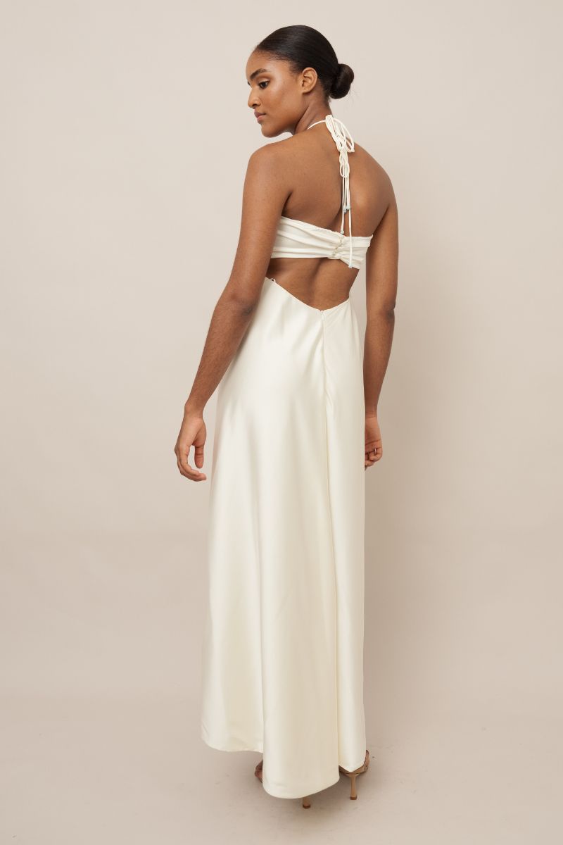 PEÑON OFF-WHITE MIDI DRESS - CULT MIA