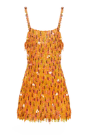 Onalaja Zahara mini dress in vibrant orange, featuring a stylish, fitted silhouette perfect for casual or dressy occasions.