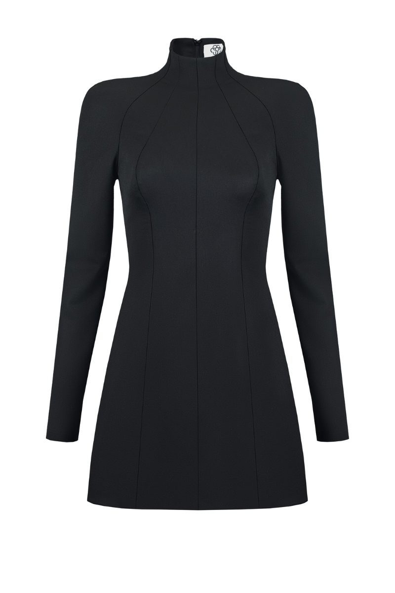 long sleeve black dress casual Women's Solid Lapel Long Sleeve Shirt Dress