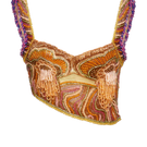Onalaja Iris multi crop top featuring a stylish, colorful design with short sleeves and a fitted silhouette.