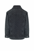 Santa Brands Diamante Jeans Jacket in Jade, stylish denim jacket with diamond embellishments, casual wear for women.