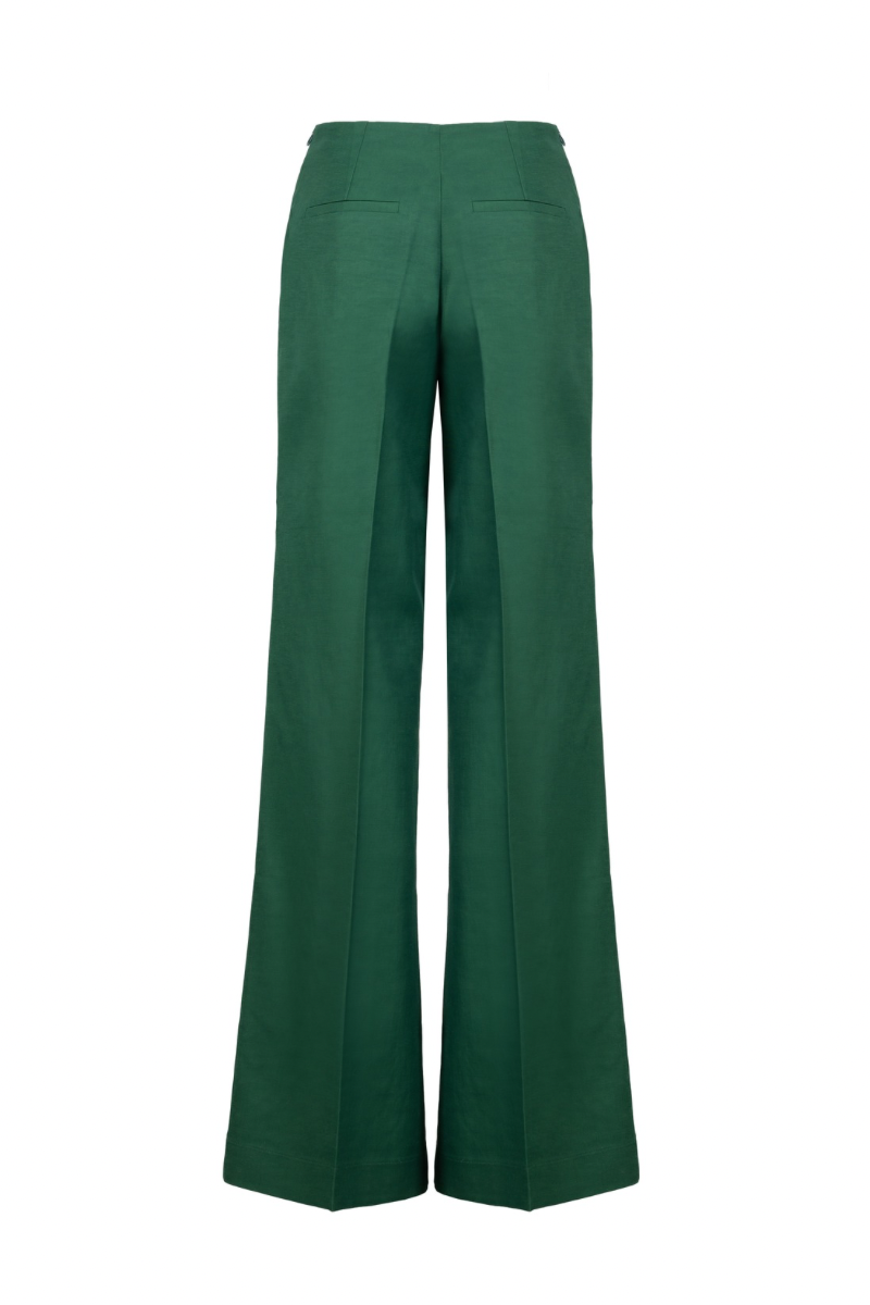 WIDE-LEG TAILORED PANTS IN LUSH GREEN - CULT MIA