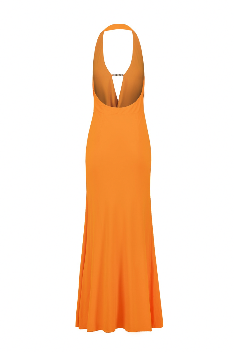 PLUNGE MAXI DRESS IN BRIGHT ORANGE - CULT MIA