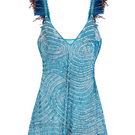 Blue Ayan mini dress by Onalaja, featuring a stylish, fitted silhouette with short sleeves and a chic neckline.