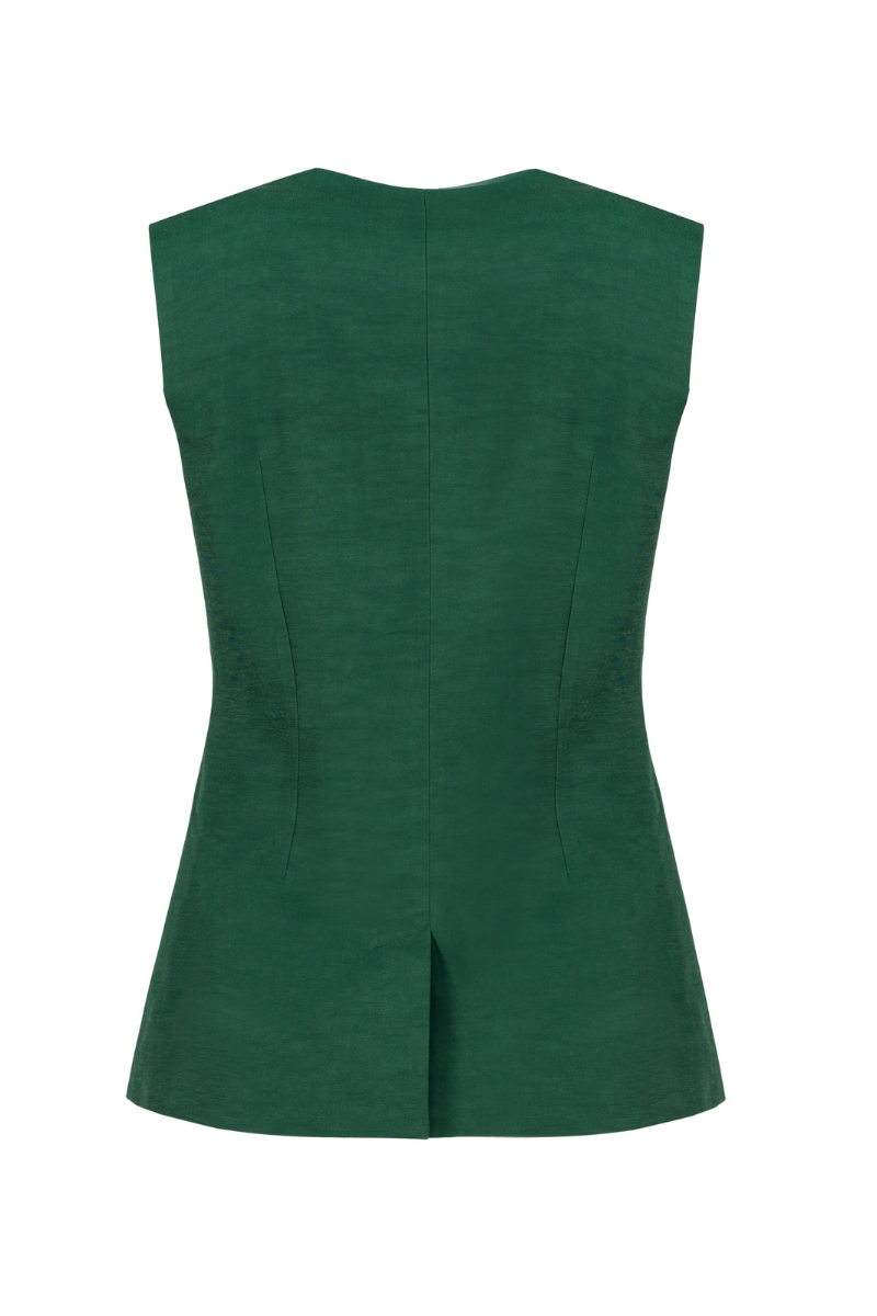 TAILORED VEST IN LUSH GREEN - CULT MIA