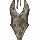 Lace Jade Nude Body Top by Santa Brands featuring delicate lace fabric and a fitted silhouette.