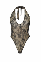 Lace Jade Nude Body Top by Santa Brands featuring delicate lace fabric and a fitted silhouette.