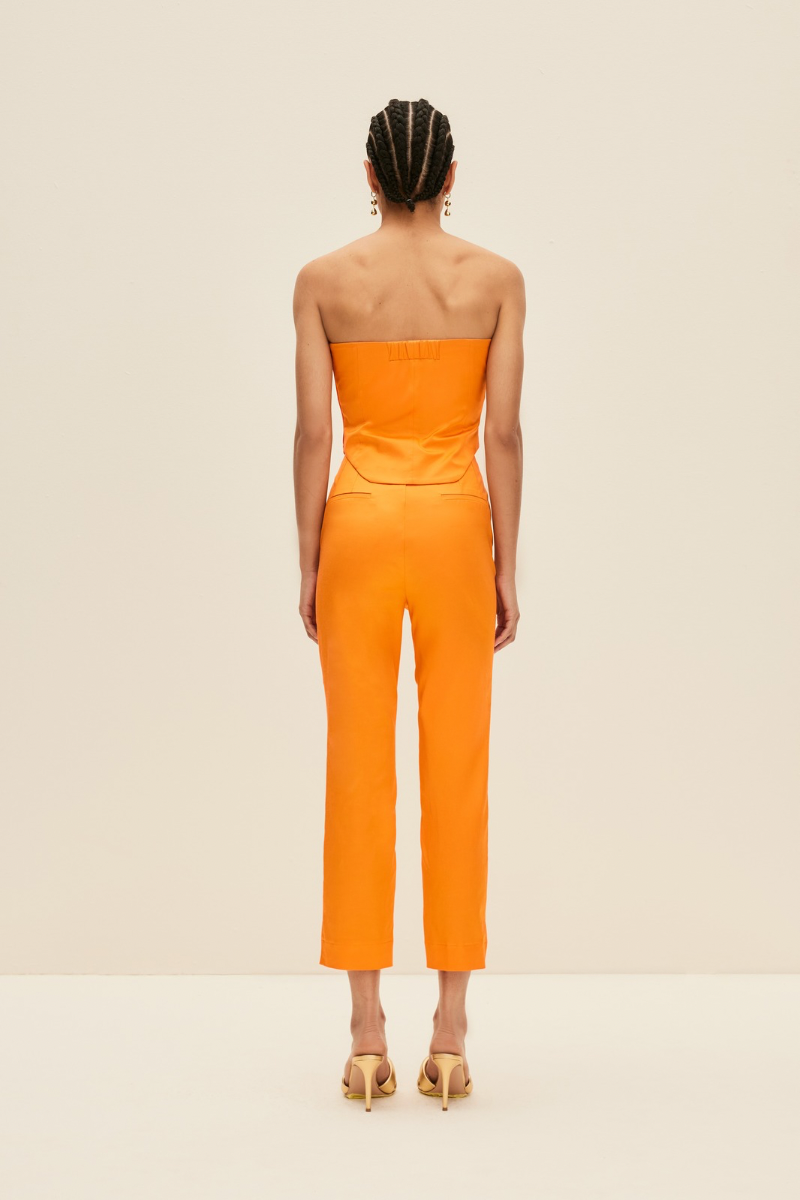 BUSTIER TOP IN BRIGHT ORANGE - CULT MIA