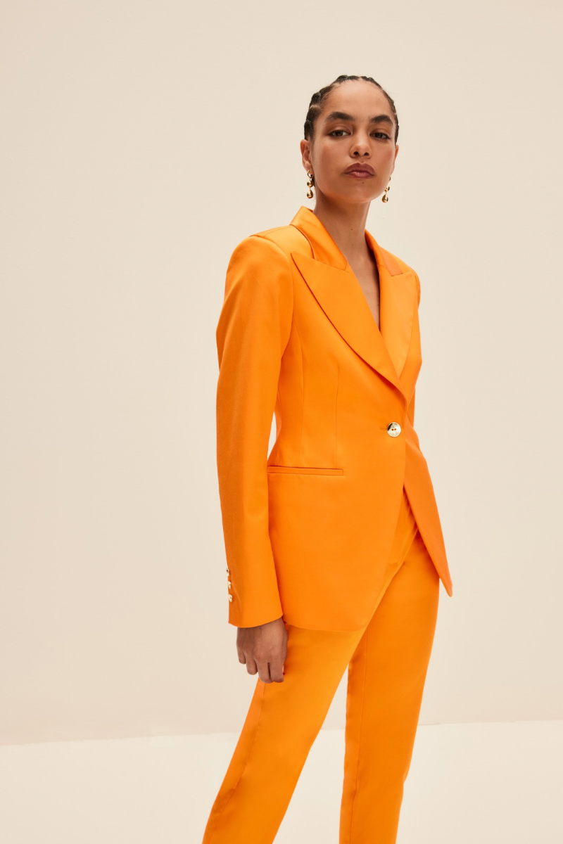 TAILORED BLAZER IN BRIGHT ORANGE - CULT MIA