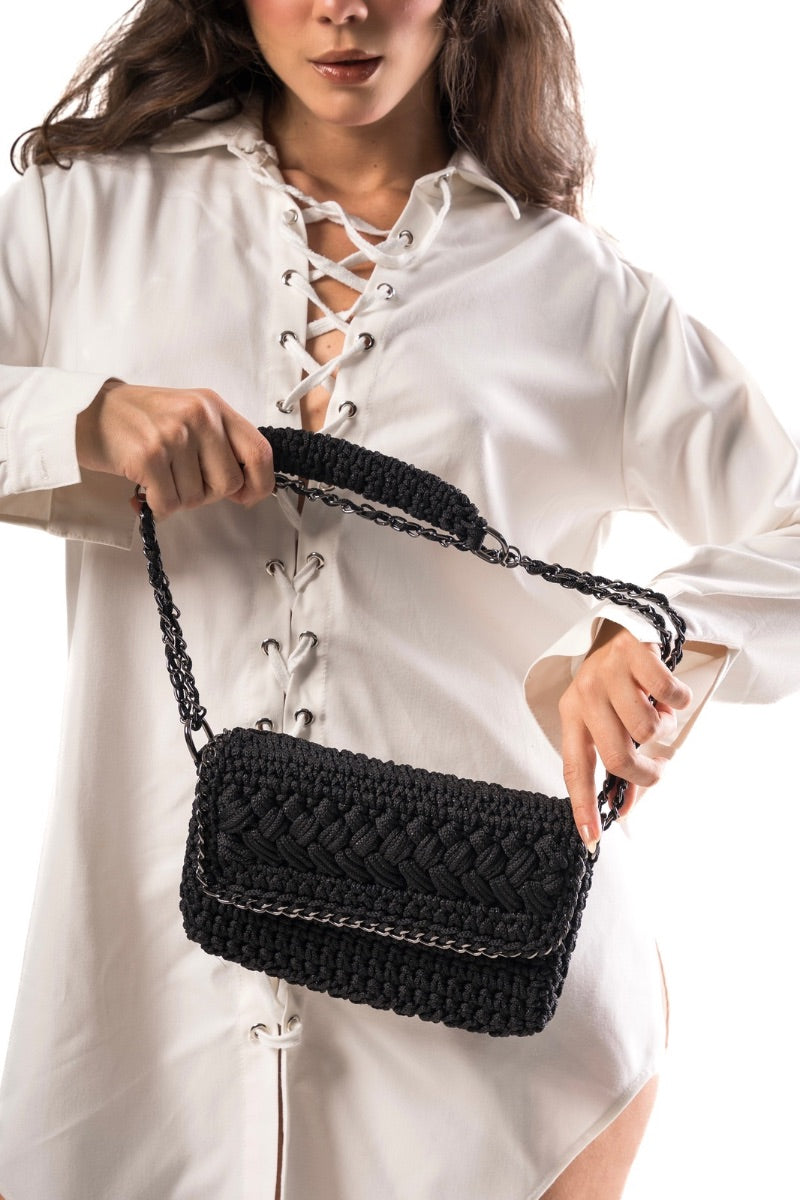 Mara Brazil Petala Lurex Shoulder Bag with metallic gold finish, featuring a stylish design and adjustable strap.