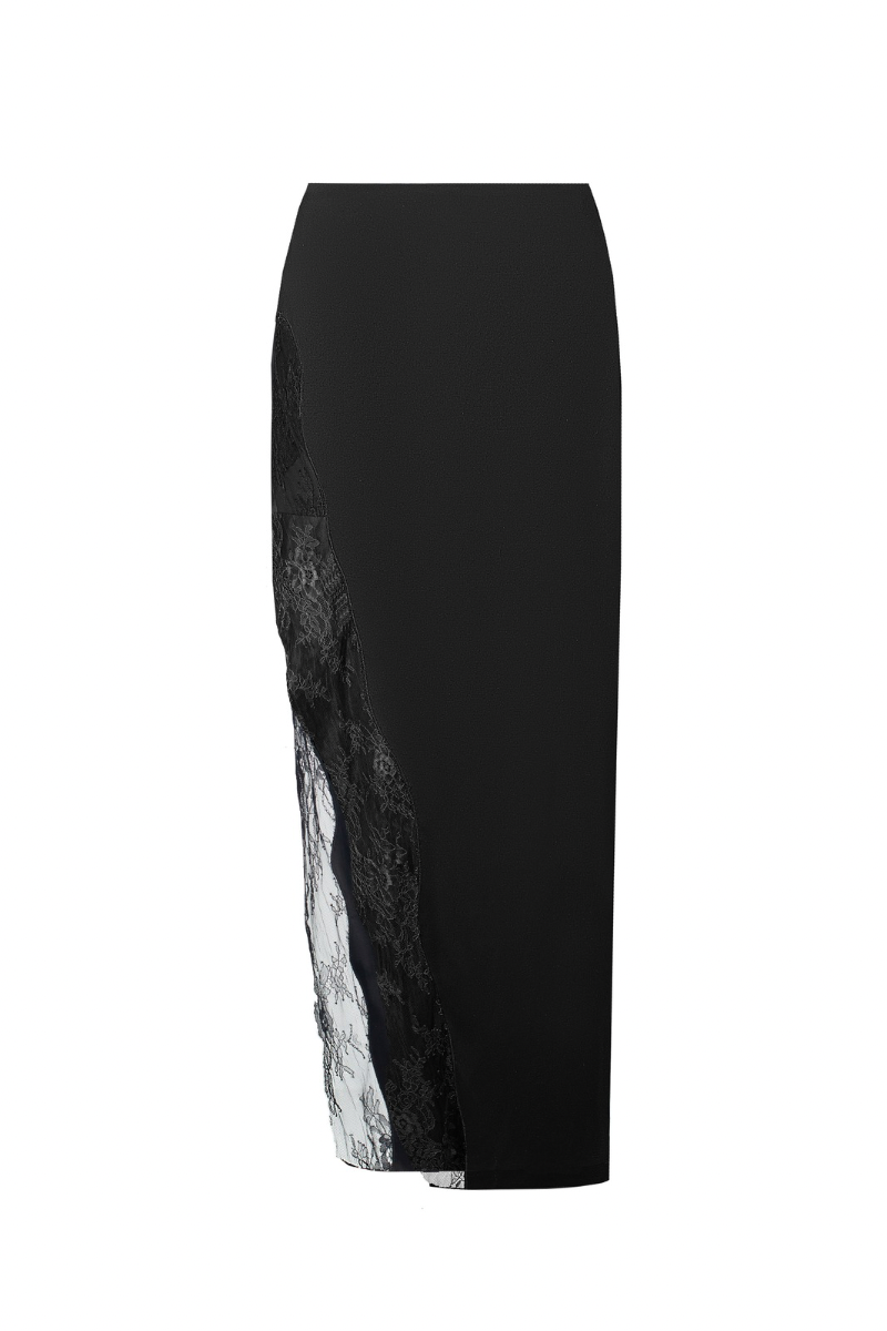 SANTA BRANDS jade velvet midi skirt with soft, flowing fabric and a stylish, modern design.