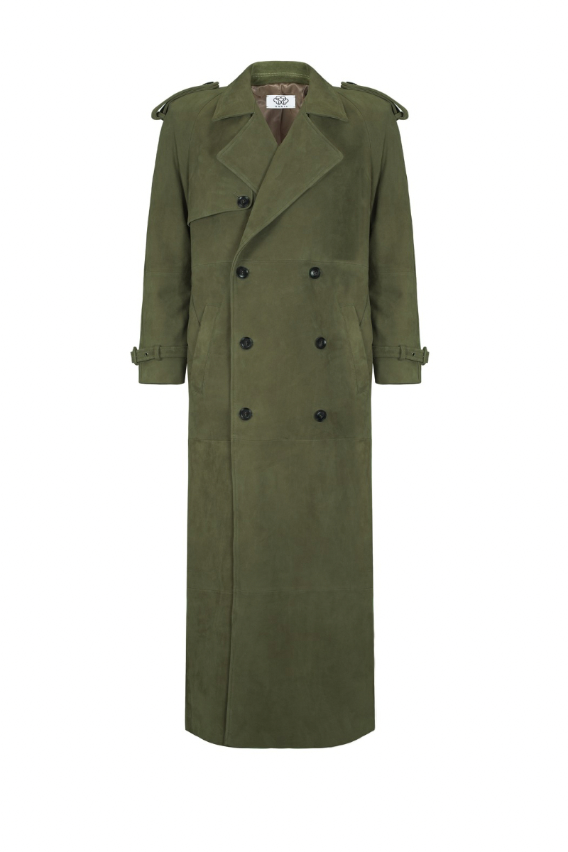 SUEDE COAT IN CROCODILE