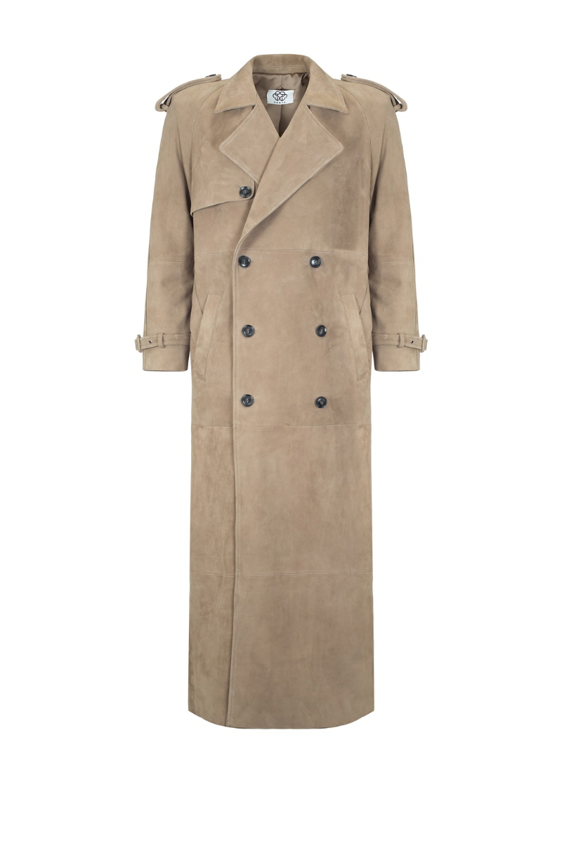 SUEDE COAT IN SAND COLOR