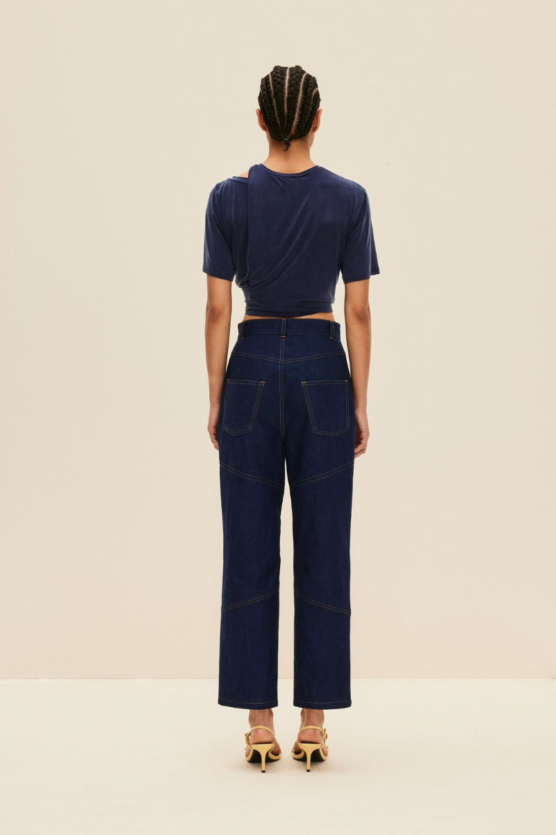 CROPPED JEANS IN DEEP BLUE - CULT MIA