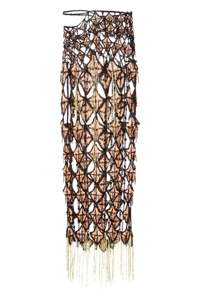 Onalaja KITO midi skirt in soft fabric with a flowy silhouette and stylish design, shown in a neutral color.