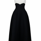 Maison Des Copains hyacinth A-line spaghetti strap midi dress displayed on a hanger with flowing fabric and elegant design.
