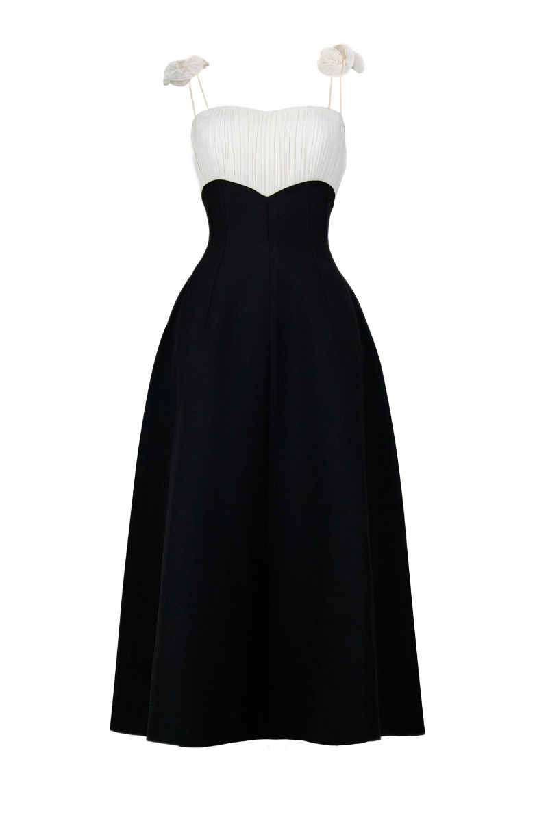 HYACINTH A-LINE SPAGHETTI STRAP MIDI DRESS - CULT MIA