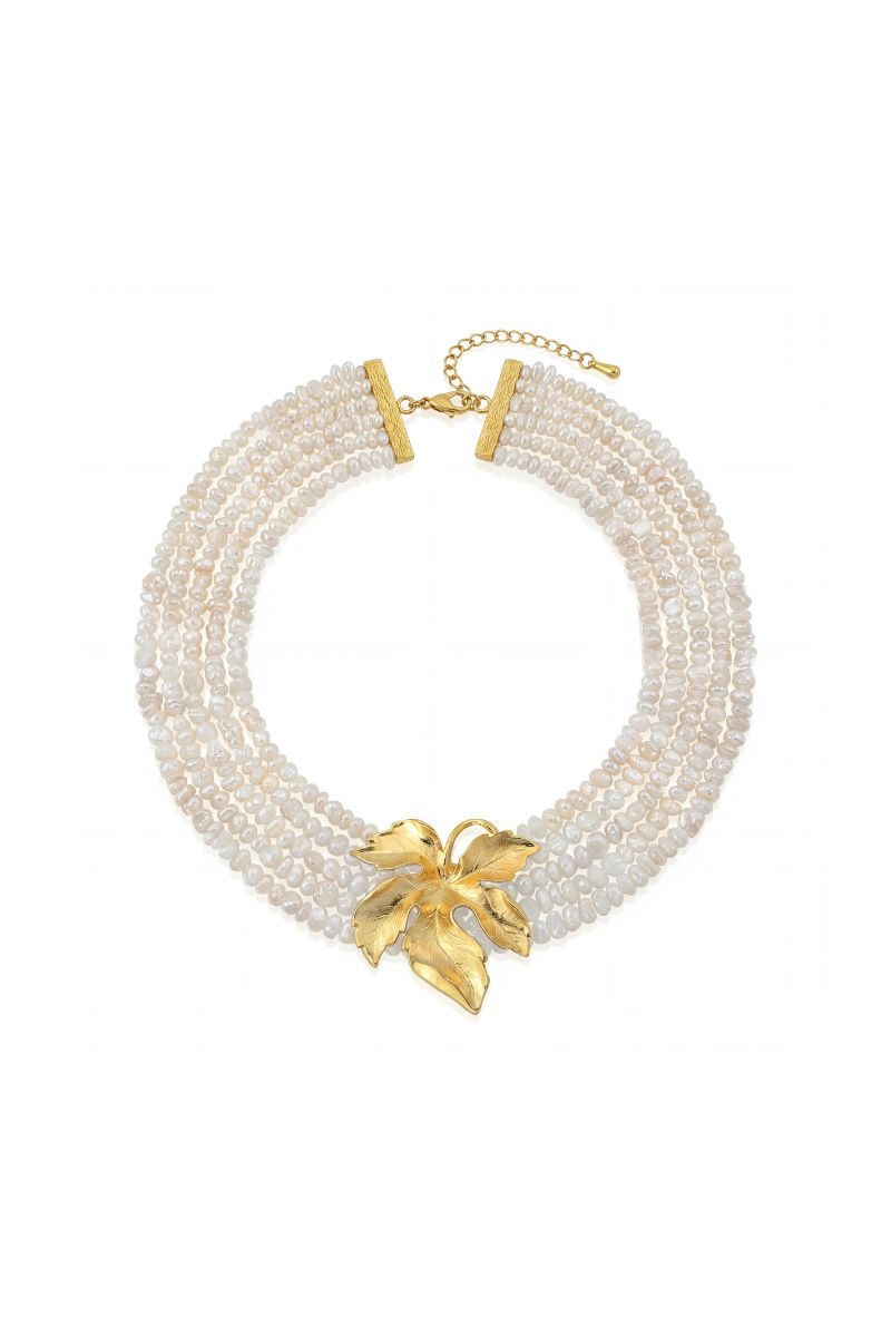 Peracas Paola ivory choker necklace with sleek, minimalist design, featuring smooth, matte finish and modern style.