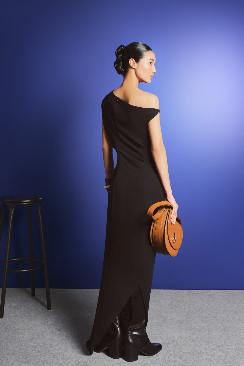 ASYMMETRIC OFF-SHOULDER PLEATED DRESS - CULT MIA