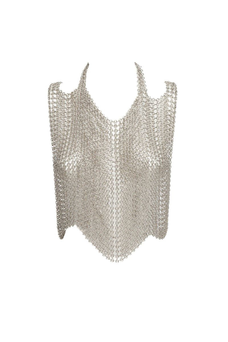 Silver Sofia Top by Silvia Gnecchi featuring a stylish, fitted design with elegant detailing and a modern silhouette.
