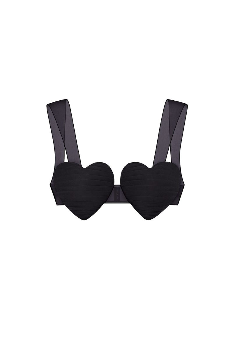 Black MS. Heart bra from Stolen Stores, a stylish tops piece with a comfortable fit and minimal design.