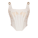 Maison Des Copains Morgan V-Line Strappy Corset top with adjustable straps and fitted design, shown on a white background.