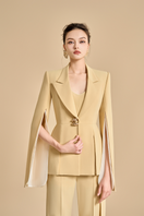 Maison Des Copains Esteban A-line V-neck blazer in black, tailored with a sleek V-neck design and structured fit.