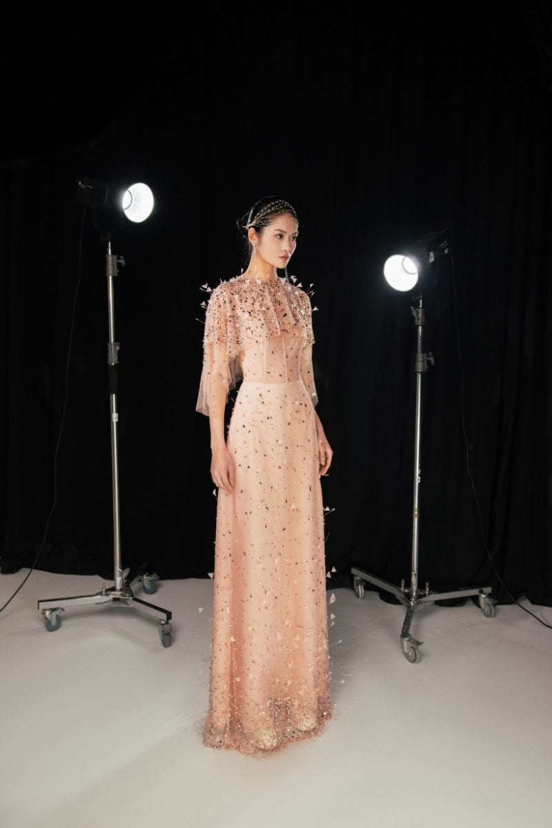 Happy Clothing Pink Crystal Embellished Mesh Maxi Dress | Cult Mia Happy Clothing Pink Crystal Embellished Mesh Maxi Dress | Cult Mia