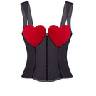 Red and black bustier top from Stolen Stores' MS. Heart collection, featuring a fitted design and stylish details.
