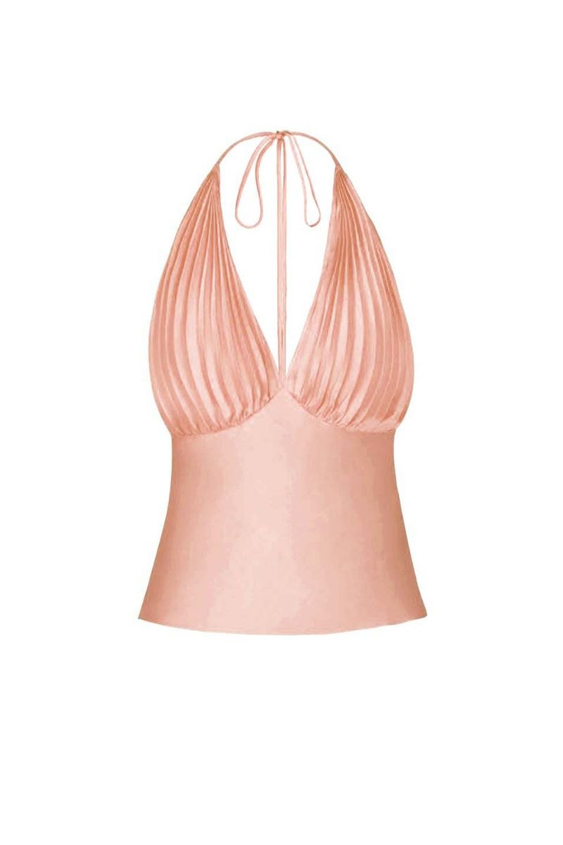 MS. PLEAT PEACH TOP - CULT MIA