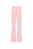 Stolen Stores classic pink long pants with a relaxed fit, displayed on a hanger against a neutral background.