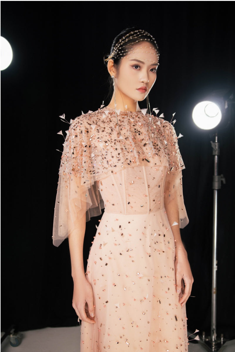 Happy Clothing Pink Crystal Embellished Mesh Maxi Dress | Cult Mia Happy Clothing Pink Crystal Embellished Mesh Maxi Dress | Cult Mia