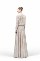 Maison Des Copains Luminara A-line high waist lace maxi skirt, floor-length with elegant lace detailing and a flowing silhouette.