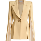 Maison Des Copains ESTEBAN A-line V-neck blazer in black with tailored fit and sleek lapel, shown on a mannequin.