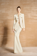 Maison Des Copains cotton jacket with sheath collar, featuring a classic design and tailored fit, shown in a neutral color.